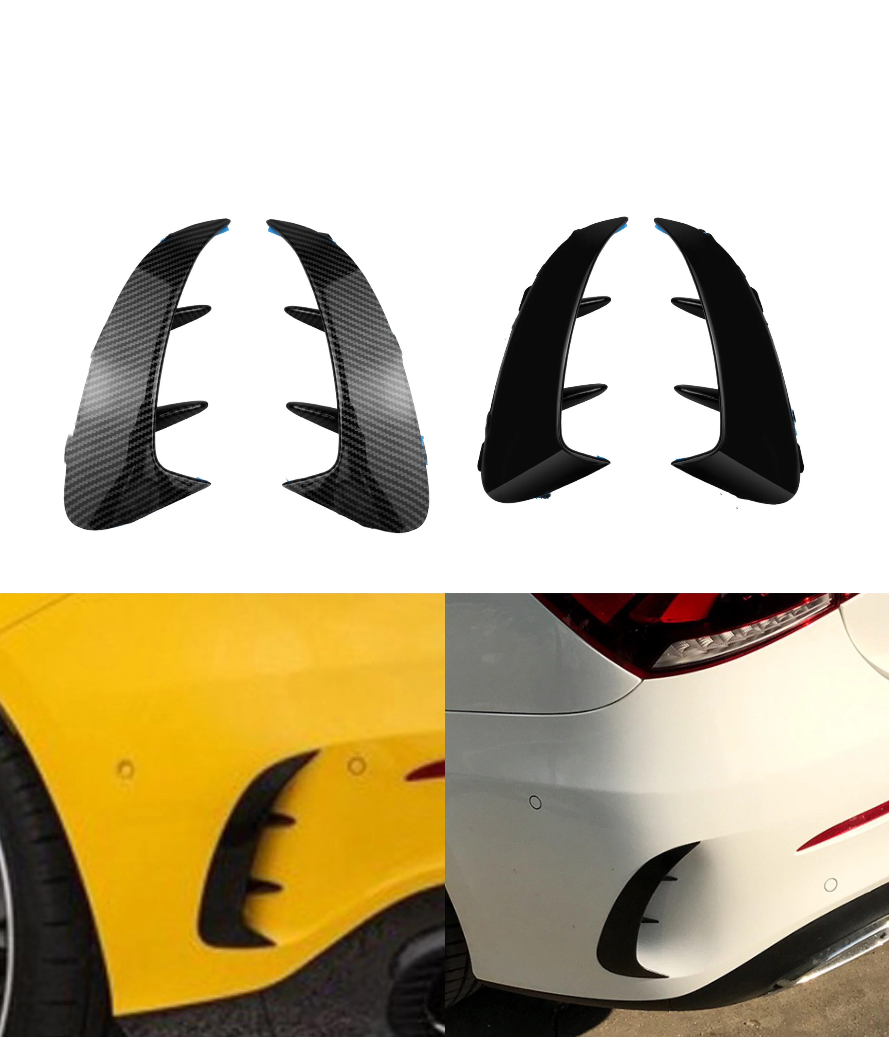 

For Mercedes Benz A Class W177 Sedan A180 A200 A250 A35 2019 2020+ Rear Bumper Trim Cover Fender Flicks Canards