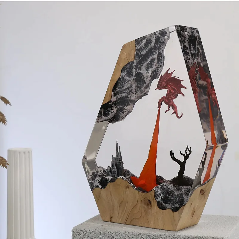 تحفة مصباح الكائن الطائر التنين الناري القلعة الرا...