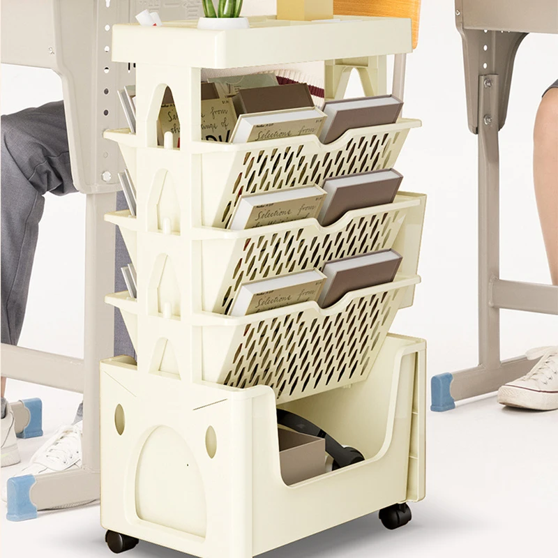 Removable Book Shelf Multi-Layer Floor Stand Bookshelf Home Classroom Student Book Storage Rack Desktop Magazine Snacks Organize