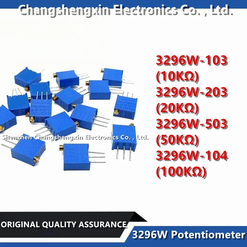 20pcs 3296w 201 top adjustable 200r precision multi turn potentiometer resistor w201 10PCS 3296W-103 3296W-203 3296W-503 3296W-104 multi turn precision adjustable resistor potentiometer 10KΩ 20KΩ 50KΩ 100KΩ