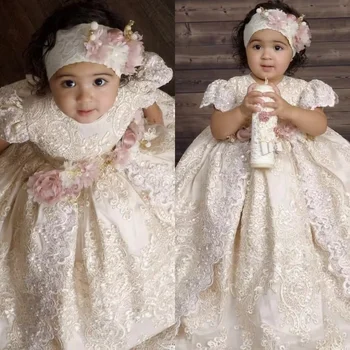 Lace Baptism Gown with Bonnet 1