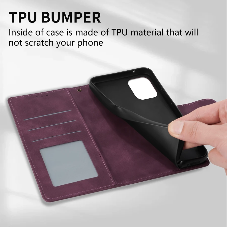 ZZXX Magnetic Flip Leather Wallet Case with Card Slot, Photo Frame, and Kickstand