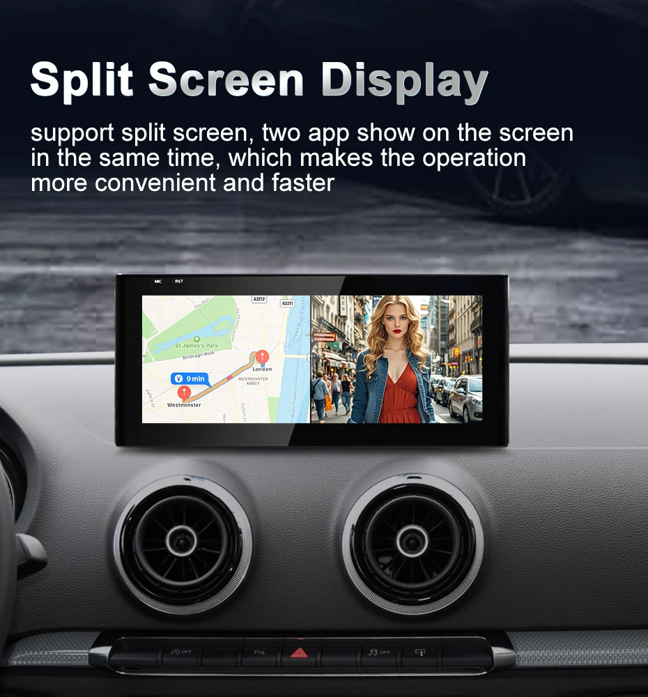 Qualcomm Snapdragon 680 6225 2.4GHz Wireless CarPlay Auto For AUDI A3 Car Multil
