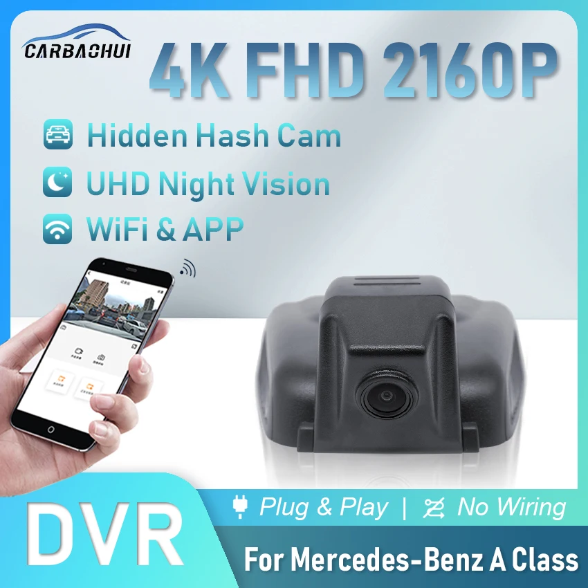

4K Car DVR Dash Cam Video Recorder For Mercedes-Benz A Class W177 A200L A200 B Class GLB B200 Plug and Play 4K 2160P DashCam