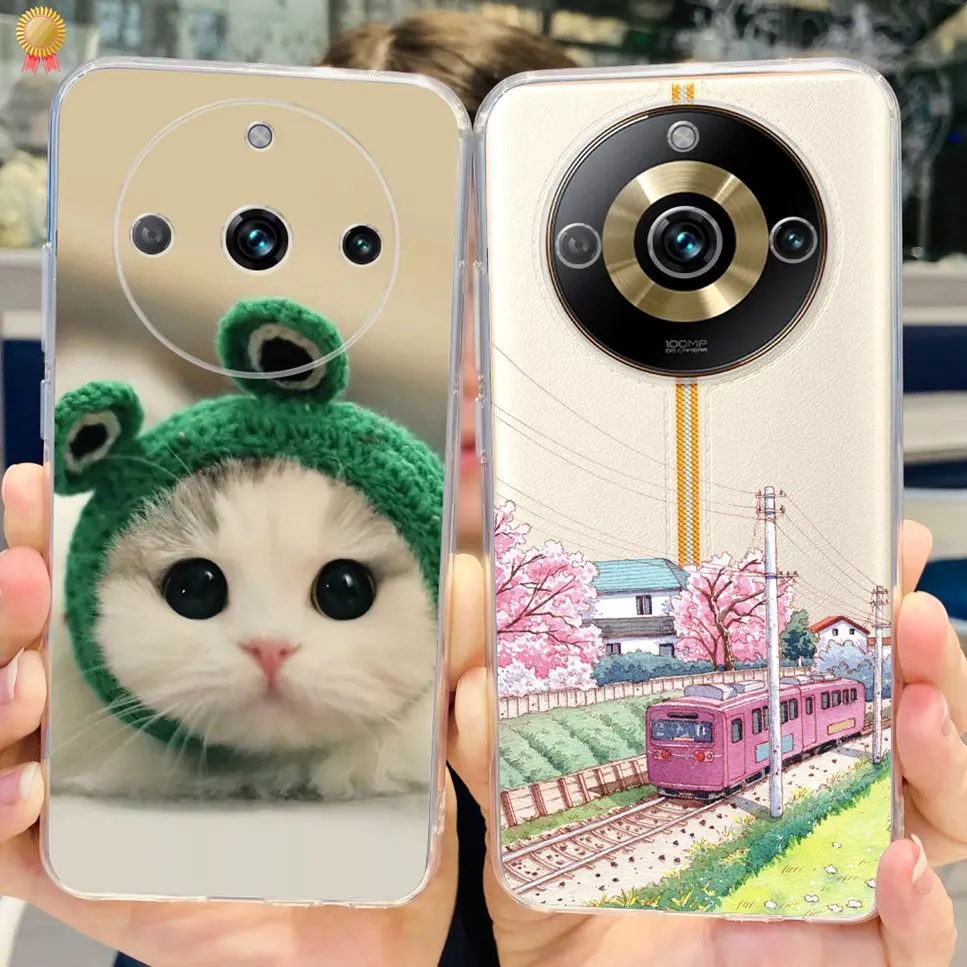 Clear Cute Cartoon Cat Soft Silicone TPU Back Cover