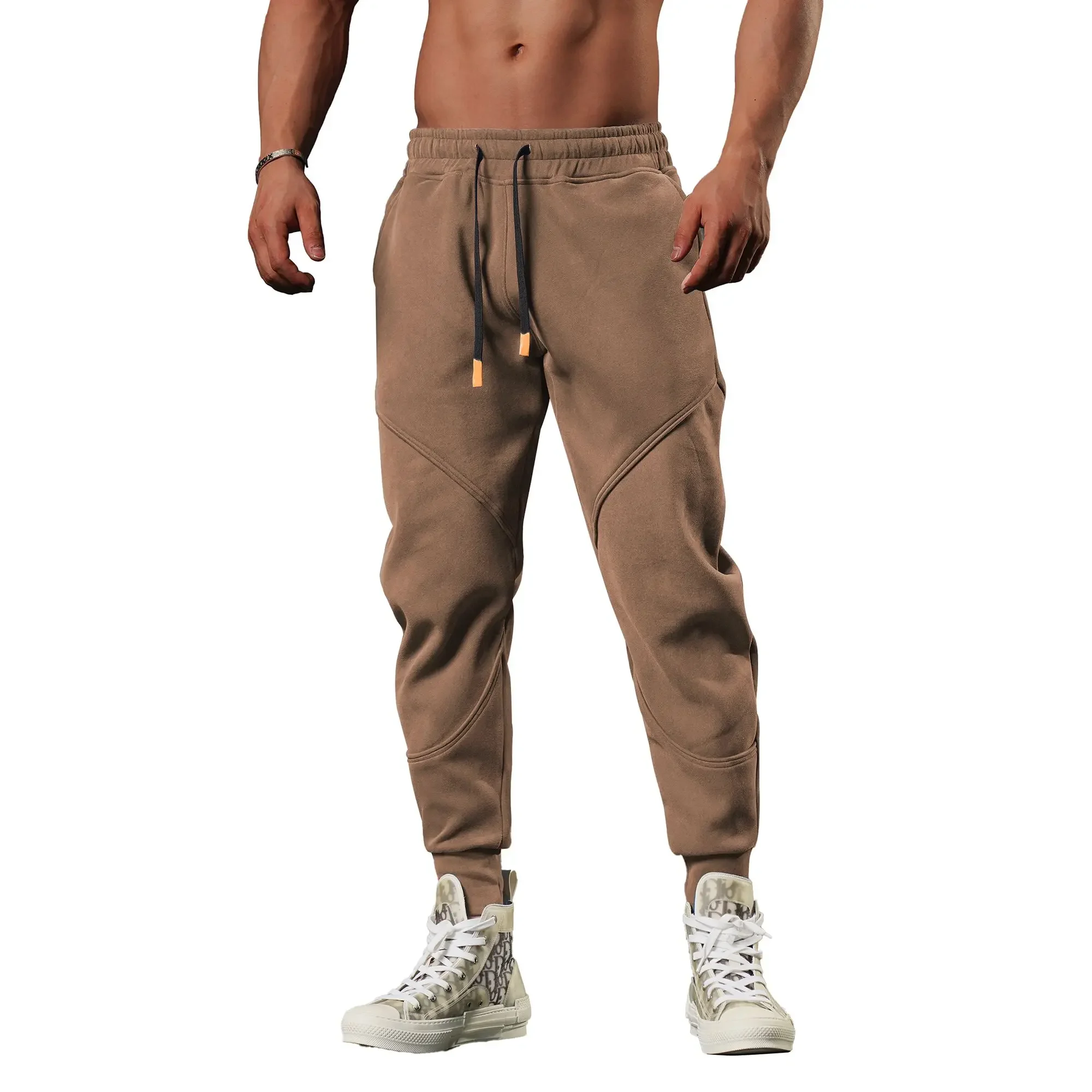 thumbnail image 1 of Pantalones deportivos lisos recortados para hombre, pantalones holgados de algodón para otoño e invierno, tallas XXL, nuevos artículos en pantalones deportivos coreanos Y2k para hombre, 1 of 5
