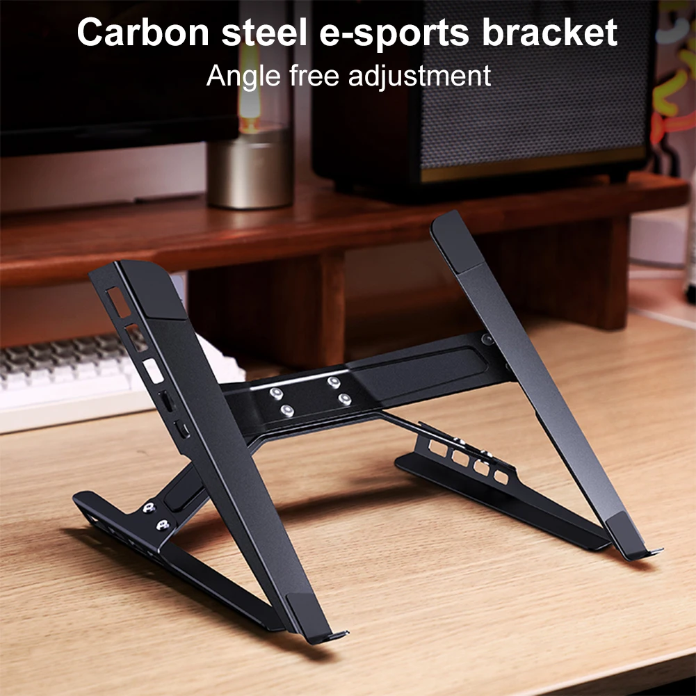 Laptop Holder Riser Carbon Steel Computer Tablet Stand Portable Notebook Stand for MacBook HP Dell Lenovo 12-18in Laptops