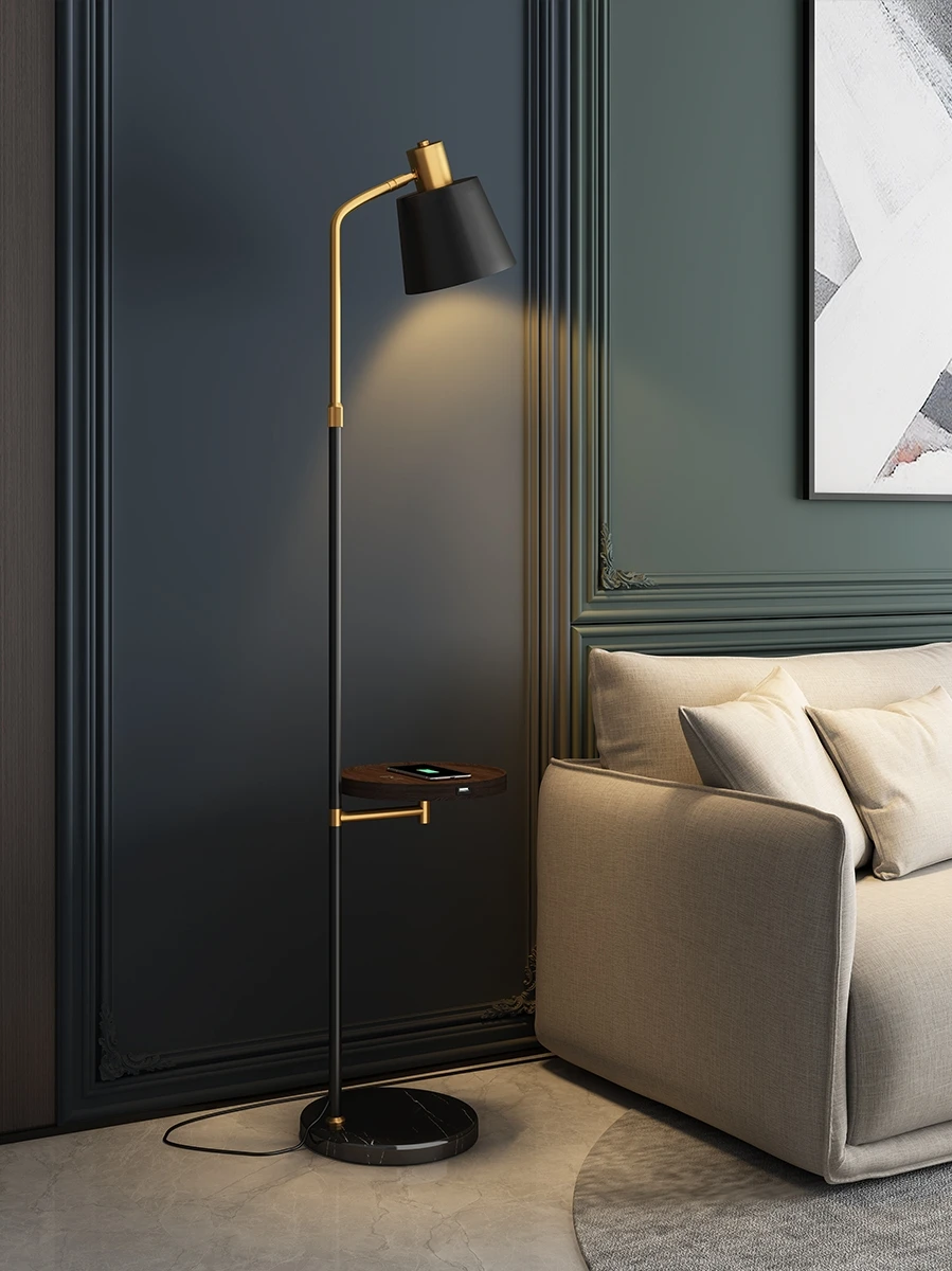 

Напольная Лампа для гостиной с полкой, прикроватный столик для дивана, спальни, шикарный дизайнерский кофейный столик, прикроватный столик, встроенный стол