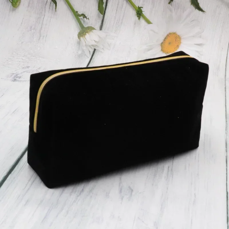 Women Zipper Velvet Make Up Bag Travel Large Cosmetic Bag for Makeup Solid Color Female Make Up Pouch Necessaries Storage bag 6