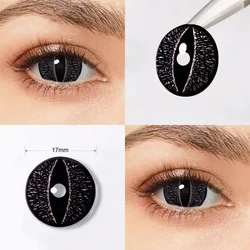 Vivid Red Cat Eye Halloween Cosplay Contact Lenses - 17mm (Cat Eye)