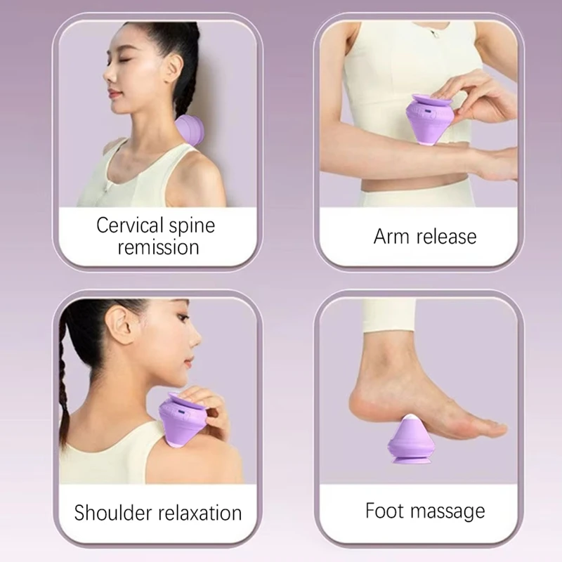 CACI USB Rechargeable Silicone Massage Ball-Vibrating Fitness Massager For Muscle, Waist, Back Relaxation & Pain Relief
