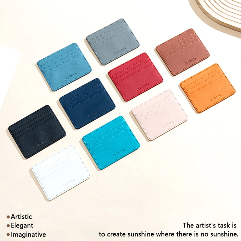 Fashionable Lychee-Pattern Card Holder, Lightweight and Portable Card Case, Multi-Card Slots for Organized Storage, Anti-Degaussing, Ultra-Thin Design That Doesn'T Bulge, New Year's Gift