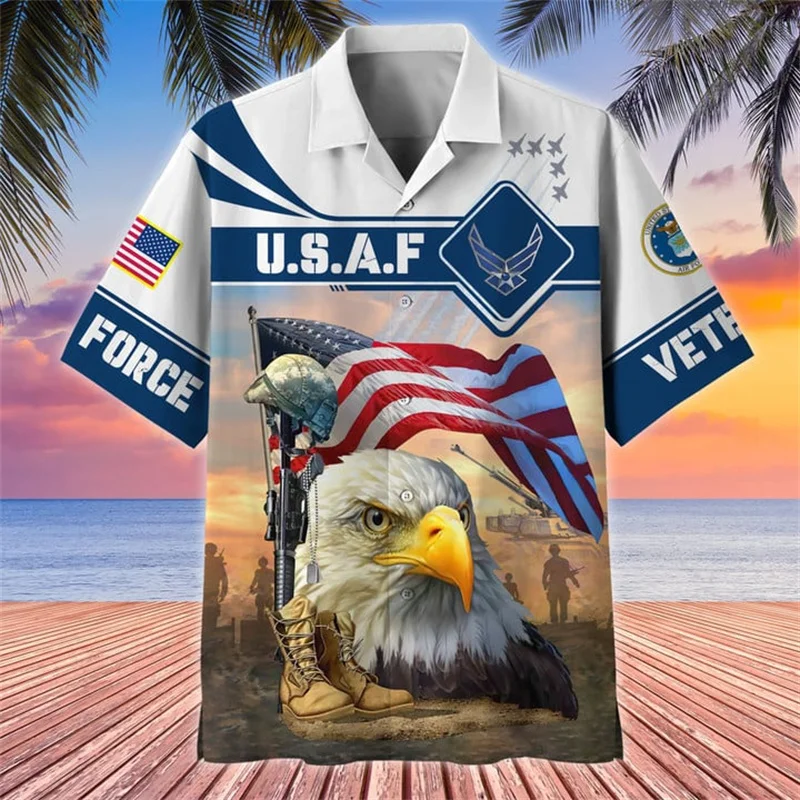 

New Summer 3D Printing UNITED STATES soldiers veterans armys Shirts For Men Kids Fashion Cool Short Shirts Hawaiian Vintage Tops