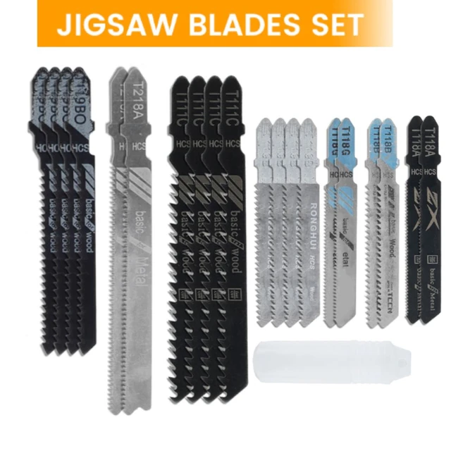 20pcs Jigsaw Blades Set T Shaft Hcs Assorted Jig Saw Blades For Wood  Plastic And Metal