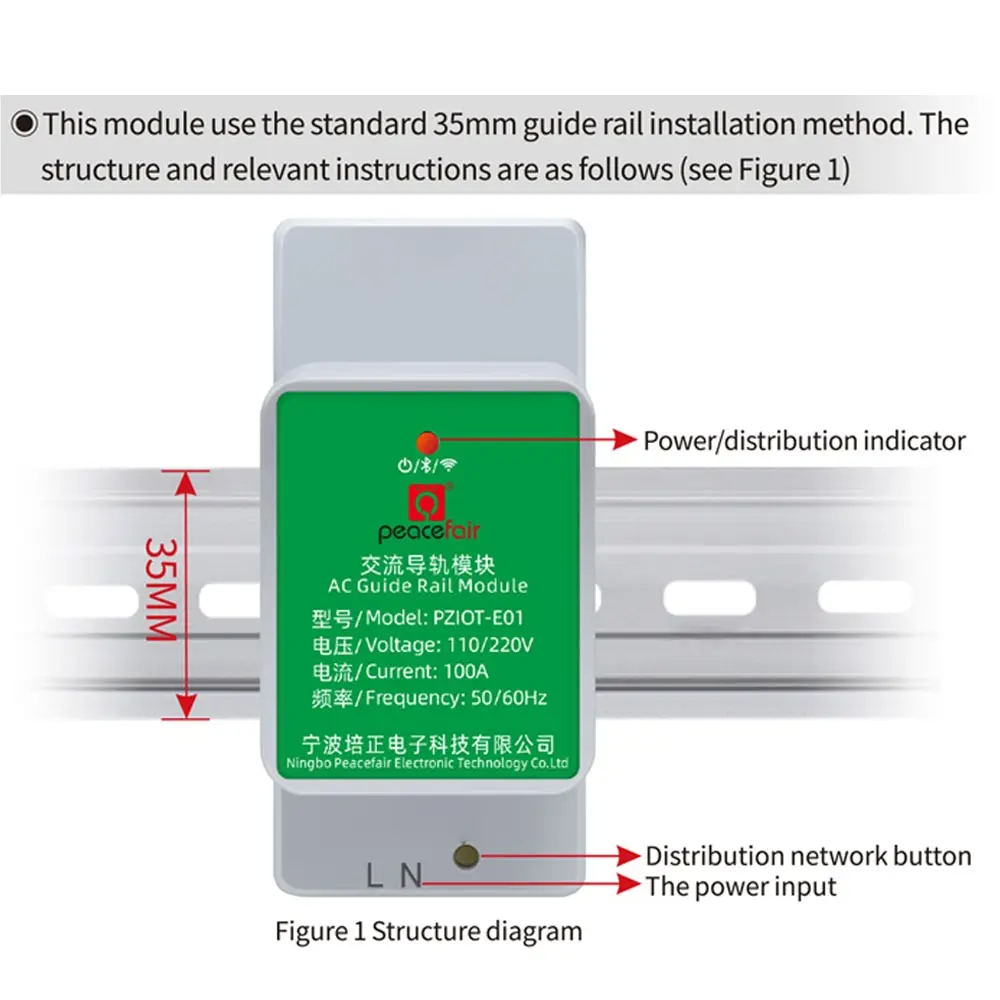 Description Picture 5 of item6 In 1 Tuya Single Phase Energy Meter AC Electric Din Rail WiFi Smart Kwh Power Consumption Meters Wattmeter Voltmeter Ammeter