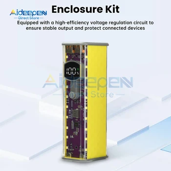 22.5W Trasparente Viola Power Bank 8 Slot 18650 Custodia per batteria Supporto PPS/PD/QC/AFC/FCP Carica rapida Senza saldatura per Smart Phone