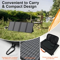 Panneau solaire portable pliable MHPOWOS 60W, chargeur de batterie solaire pour Powerbank avec sortie USB C haute puissance, sortie DC pour le camping, le téléphone, le camping-car 3