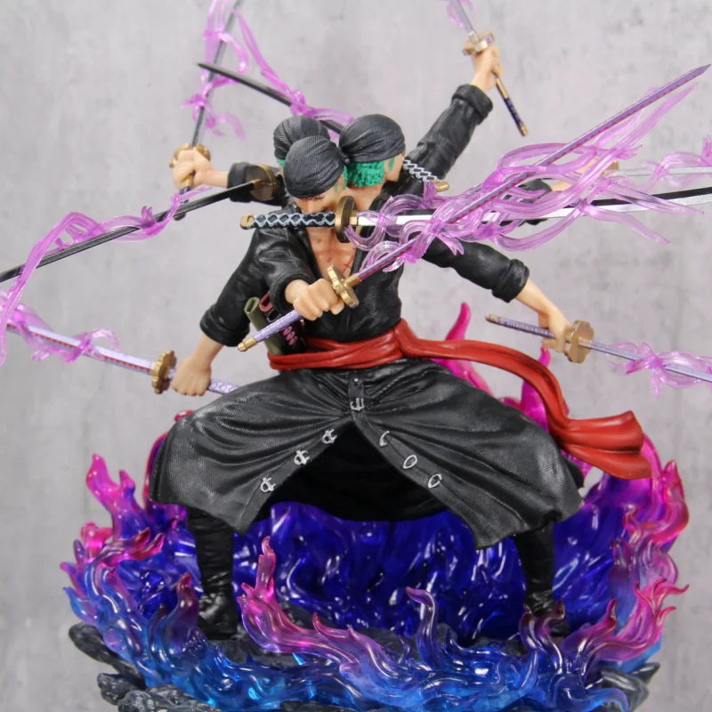 40cm One Piece Zoro Anime Figures Wano Onigashima 9 Swords Style