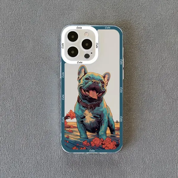 Dog Sea Wave Clear Transparent Phone Case Cover