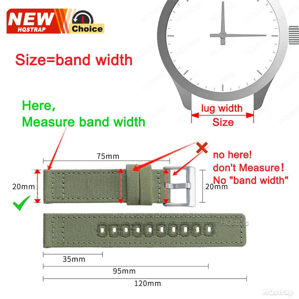 Universal Nylon Canvas Quick Release Watch Strap - Versatile and Stylish Wristband