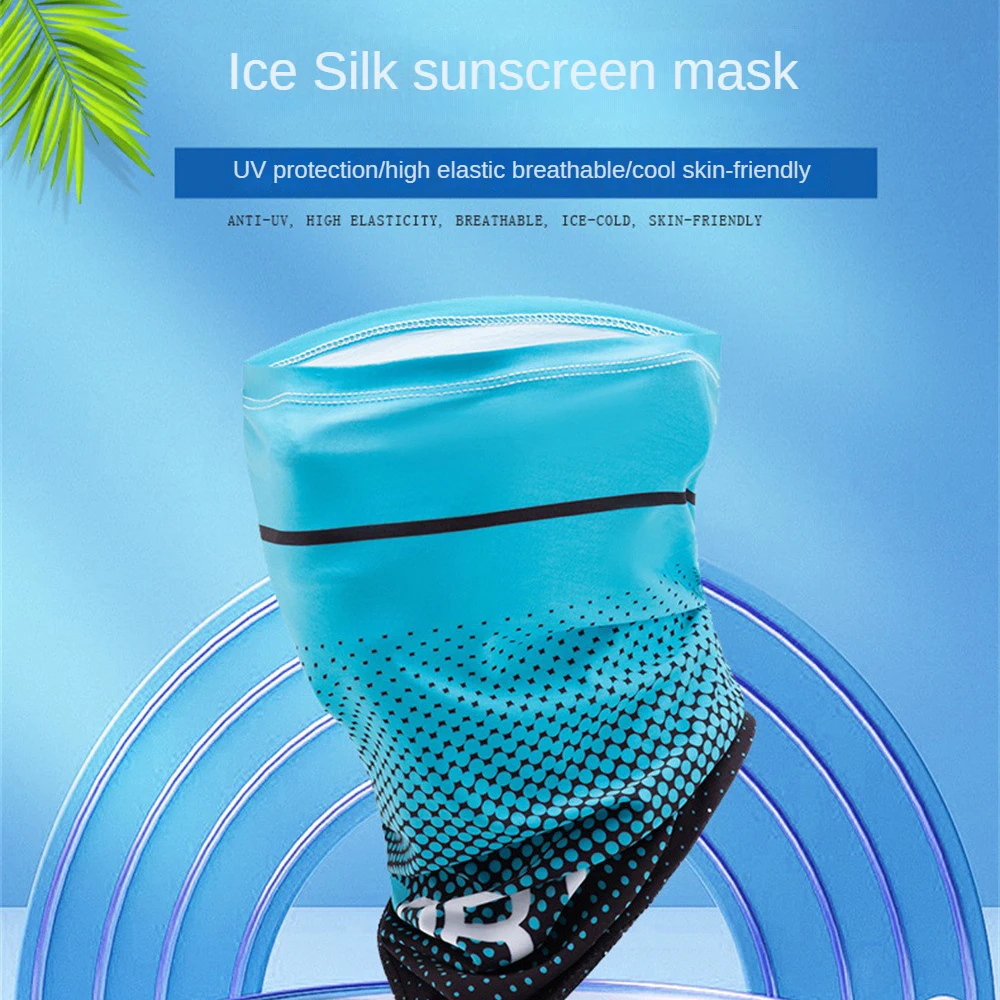 Ice Silk Cycling Face Mask protezione solare assorbimento del sudore escursionismo campeggio caccia collo tubo sciarpa Bandana moto sciarpa magica