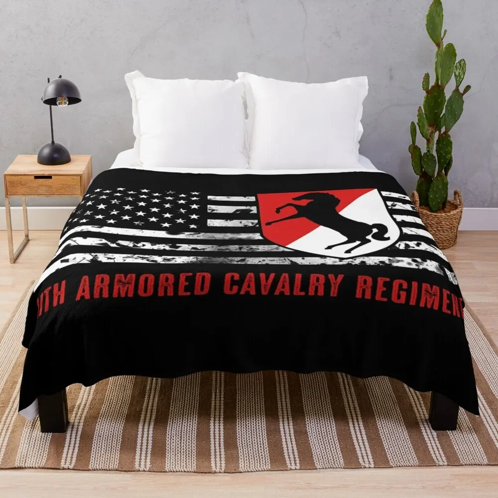 

11th Armored Cavalry Regiment Throw Blanket Soft Big Blanket Bed covers Shaggy Blanket Retro Blankets