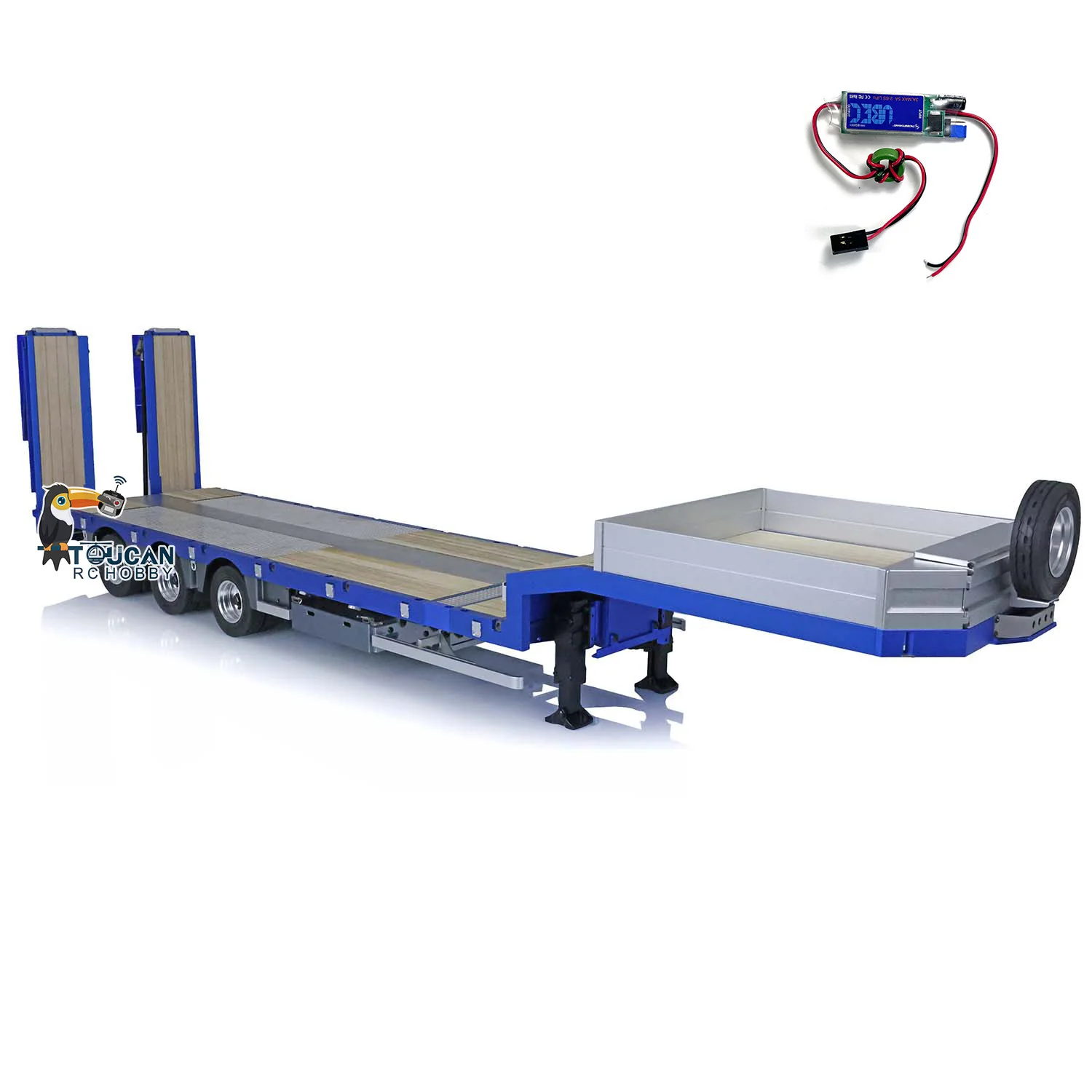 NOOXION 1/14 Metal CNC 3 Axles Gooseneck Trailers UBEC Parts for RC Tractor Trucks Cars Model Painted Toys for Boys THZH1752 2