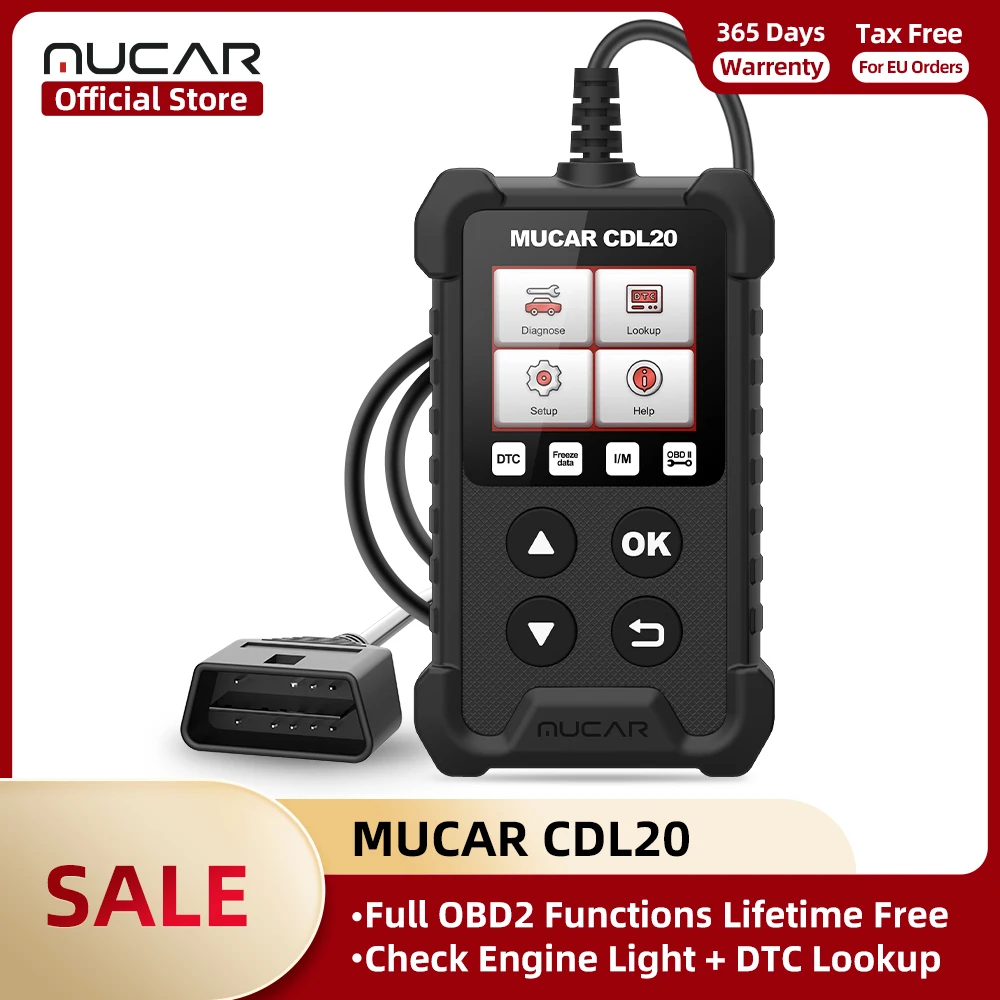 MUCAR CDL20 Lifetime Free Obd2 Car Auto Diagnostic Tools Obd 2 Scanner Automotivo Code Reader Check Engine PK ELM 327