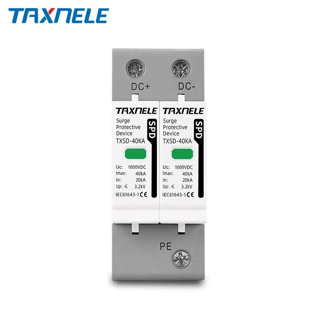 Surge Protector DC SPD 600V 1000V 2P 20KA 40KA 60KA Voltage Protector Solar PV Lightning Arrester