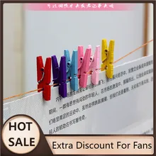  Hot Sale Mini Pegs Mixed Color Wood Clothespin Socks Clips Colorful Wooden Home Decor Photo Paper Clamp Craft Arts Clips 