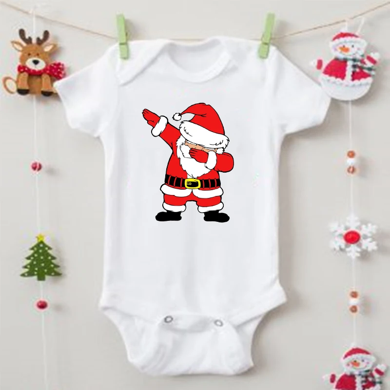 Ropa a juego para la familia con estampado de Papá Noel, camisetas para madre, padre e hijos, mameluco para bebé, atuendo para fiesta de Navidad, camisetas con apariencia familiar