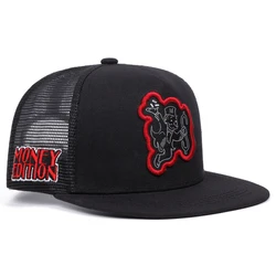 2024 Trendy Snapback Hip Hop Embroidered Baseball Cap - Adjustable Unisex Fashion Visor (Black Mesh)