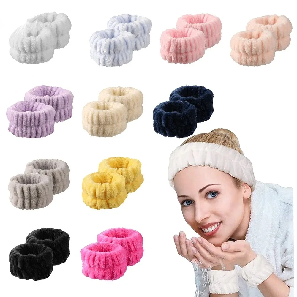 Wrist Washband Microfiber Wrist Wash Towel Band Scrunchies Absorbent Sweatband for Women Face Headband wrist sweat wristbands wrist sweatband