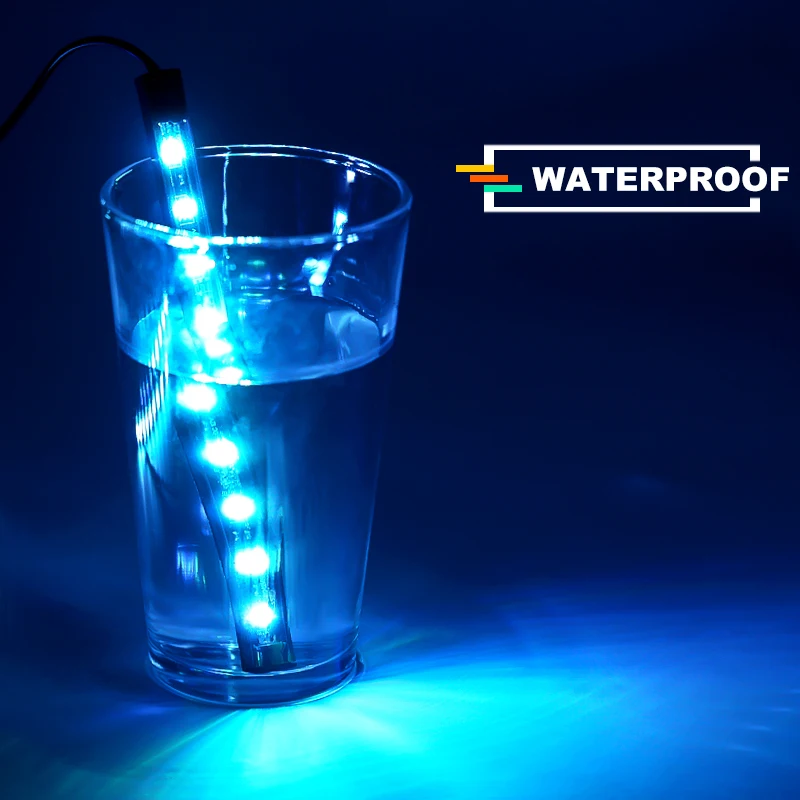 LED 자동차 인테리어 앰비언트 풋 스트립 라이트 키트, 백라이트 액세서리, 원격 앱 음악 제어, 자동 RGB 네온 장식 램프