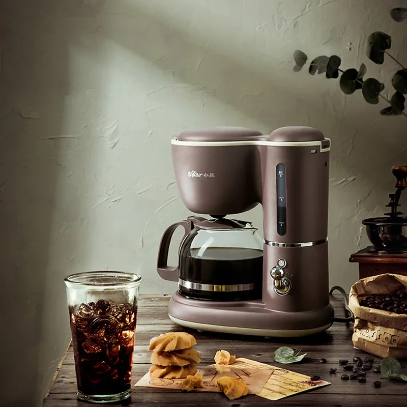 220V Electric Coffee Machine 600ML Drip Filter Type Household Small Multi-function Mini Glass Teapot Home Drip Coffee Maker