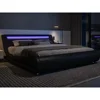 King Size LED Platform Bed Frame with Adjustable Headboard/No Box Spring Need/Easy Assembly/Faux Leather 1
