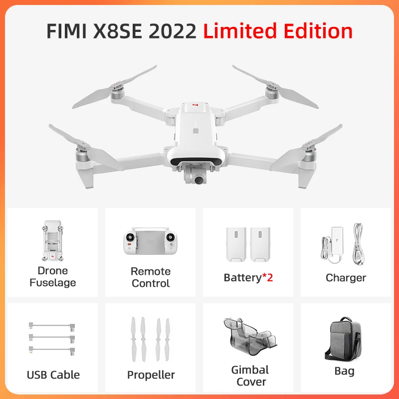 FIMI X8SE 2022 korlátozott Feltét camer drón 4K professzionális 15km Erőátvitel 3-axis Vízszintes iránytűtok 35mins drón Component Object Model GPS fimi x8pro 2023