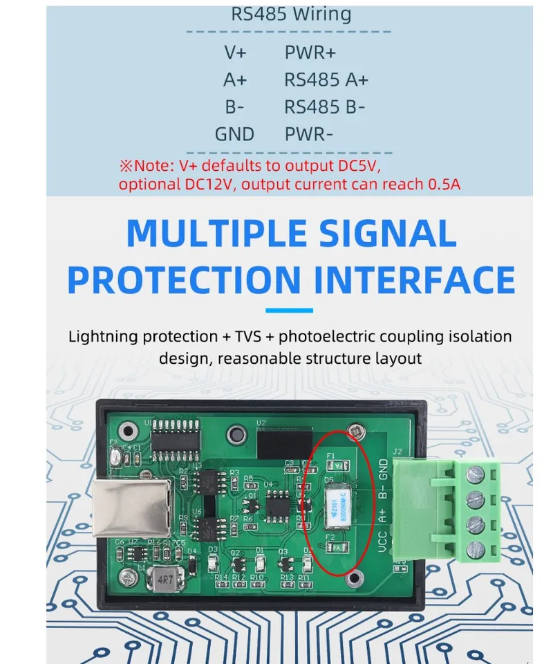Produktbild von 20 Stück CH340 USB Zu RS485 Adapter-Modul – Kompatibel Mit Win/Linux/XP/Vista