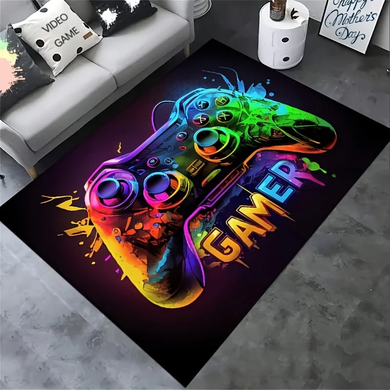 Gamepad Pattern Carpet for Bedroom living room Gaming Cyberpunk Design Indoor Area Rug sofa floor mat Esports Room home Decor
