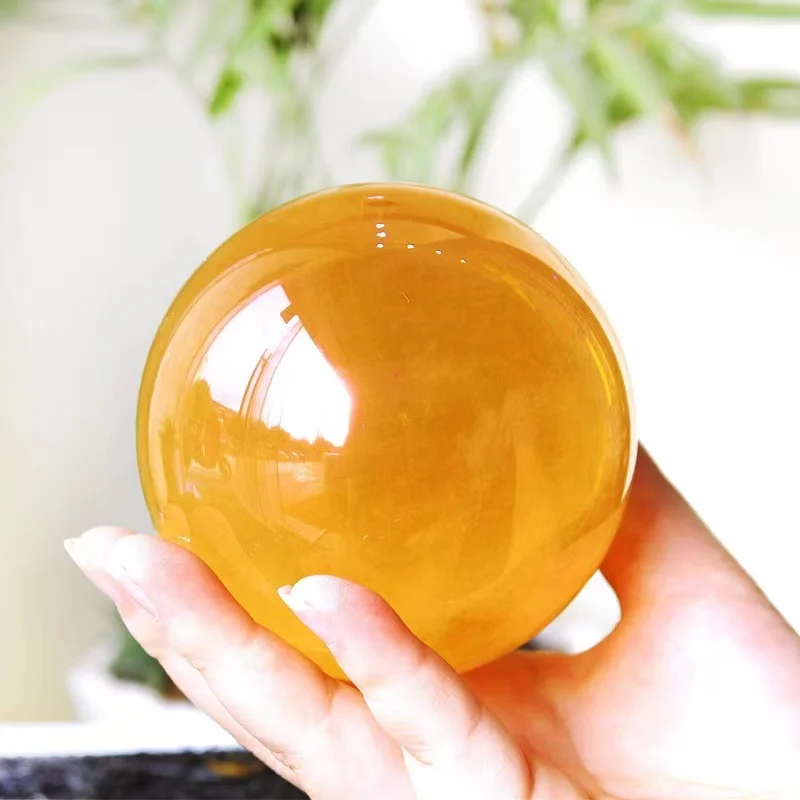 

Natural Topaz Calcite Mineral Quartz Polished Topaz Ball Treatment Healing Decoration