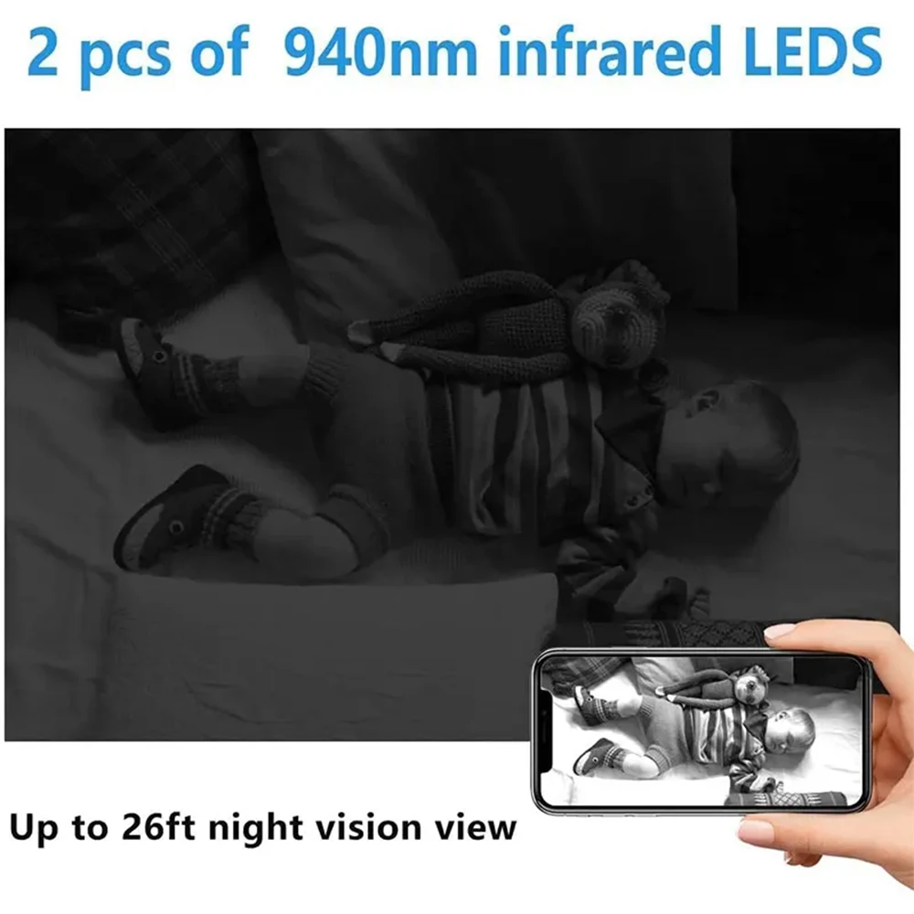 Description Picture 6 of itemWifi Mini Camera 1080P Baby Monitor Surveillance Cam BuiltIn Battery with Night Vision Motion Detection for Security Hidden Card