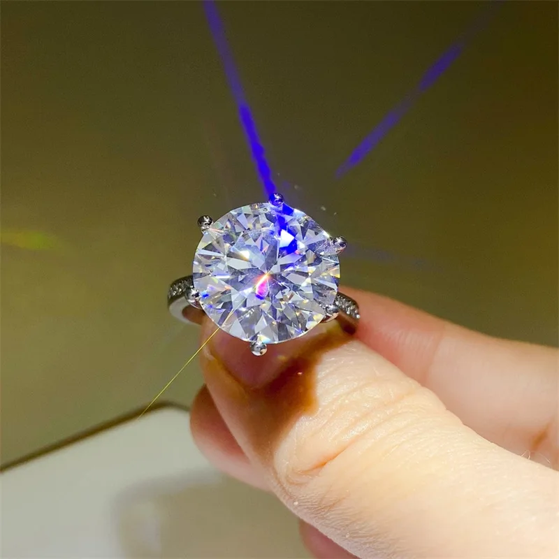 女性用モアッサナイトリング,925スターリングシルバー,ラボ