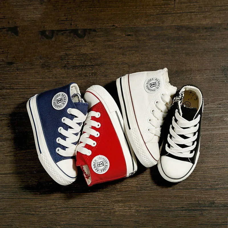 Kids Shoes for Girl High-top Canvas Sneakers Boys Girls Spring Casual Sports
