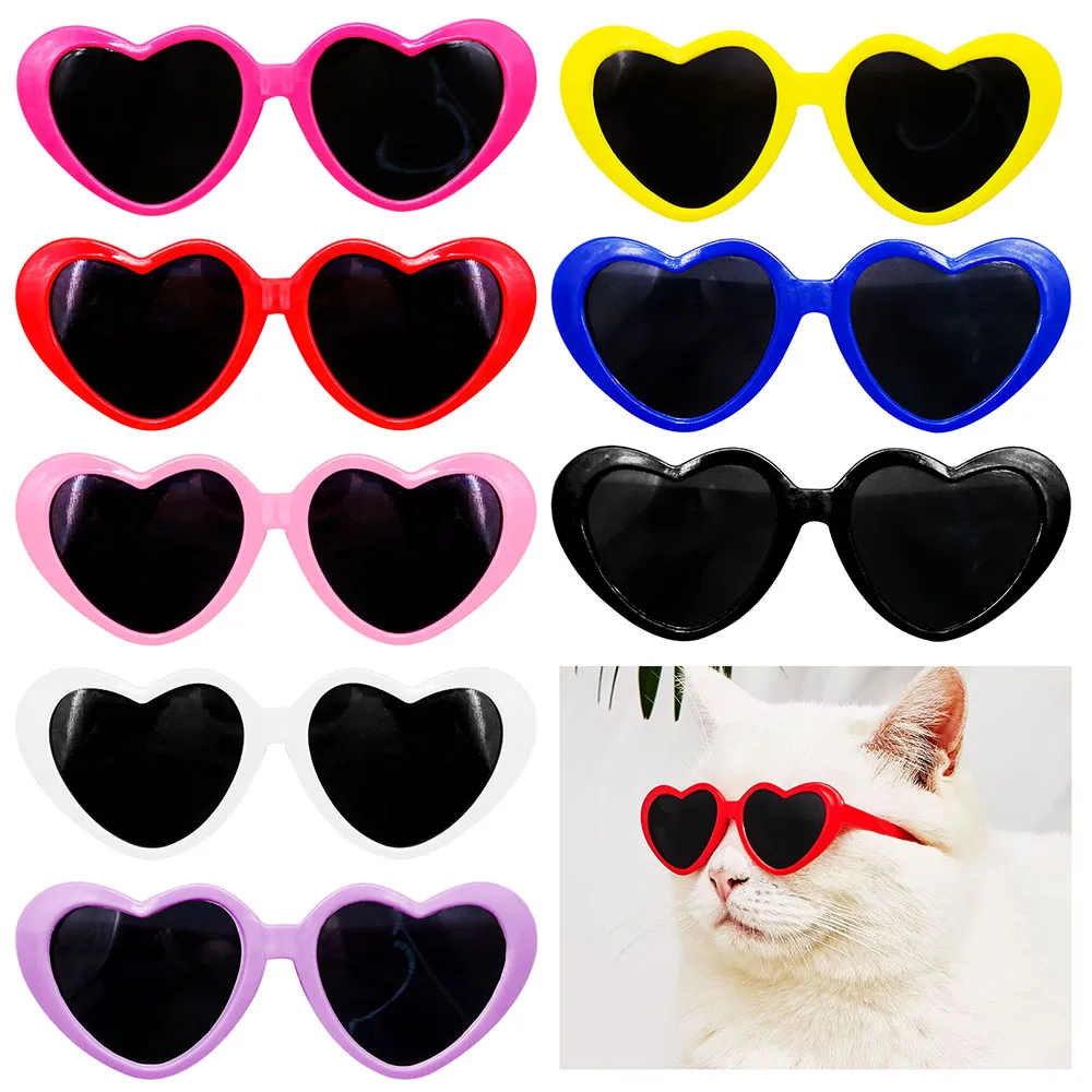 

10PS Pet Dog Cat Glasses Heart Sunglasses For Dogs Cats Lovely Hair Clips for Pet Dogs Cat Yorkie Teddy Chihuahua Pet Hair Decor