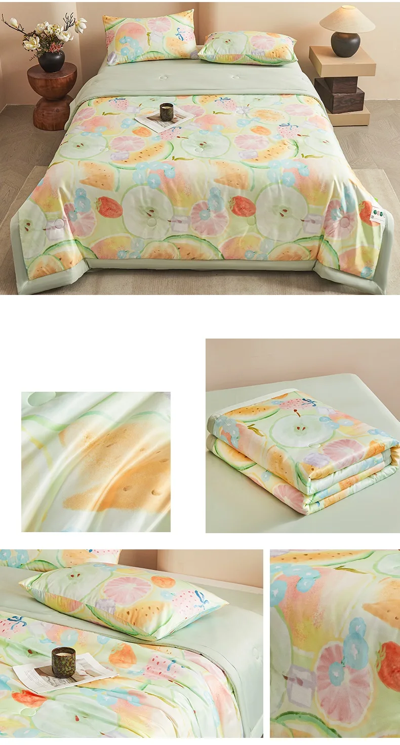 1pc Skin-friendly Quilts Soft Duvet Single/Double/Queen Size Comforter Quilted Blanket Home Bedspread 여름이불 (No Pillowcase)