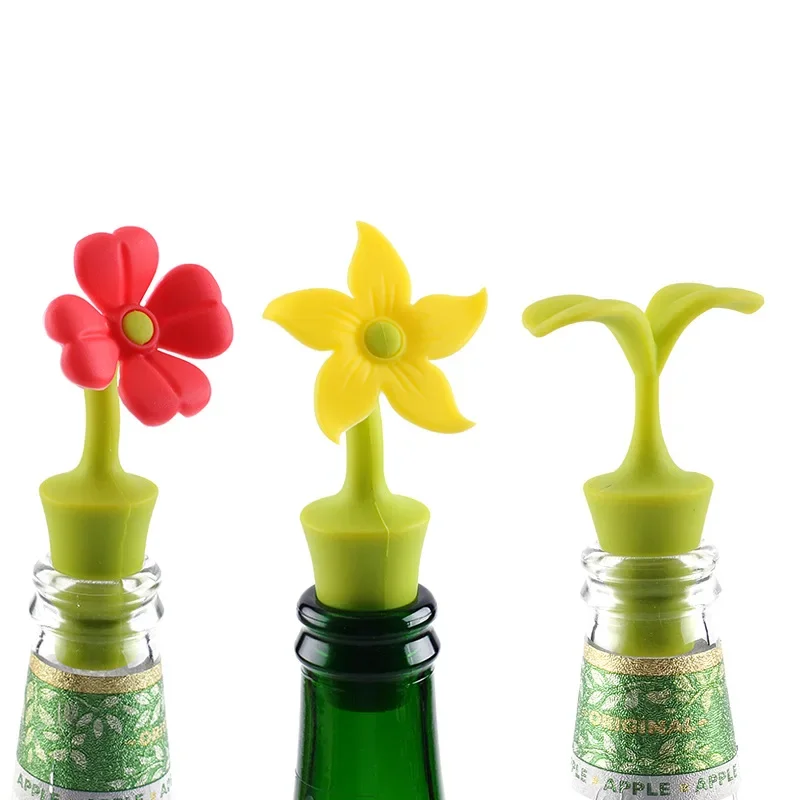 

Bar Accessories Flower Shape Personalized Wine Stopper Silicone Cafe Bottle Decoration Fresh-keeping Plug Champagne Wine Corks