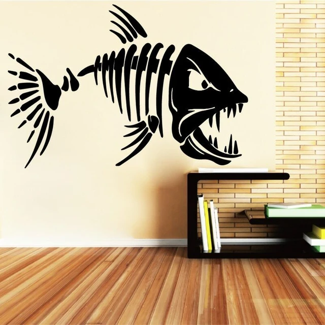 Big Teeth Shark Fish Wall Design Stickers For Living Room Art Wall Sticker  Removable Home Decoration