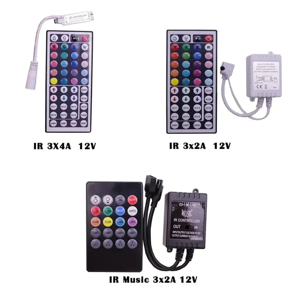 CCT Dimmer RGB RGBW 12V 24v 24 44Key IR RF telecomando per RGB RGBW 6A 12A 24A LED SMD Strip Lights