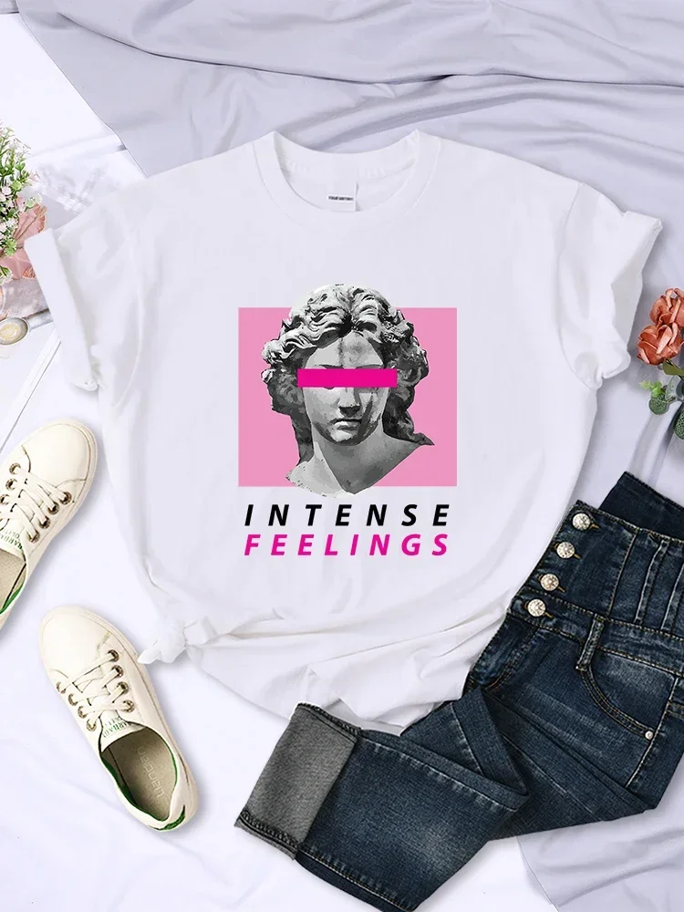 

Intense Feelings Funny Hot Sale T-Shirts Women Fashion Casual Clothing Breathable Tee Clothing Hip Hop Personality Tshirt