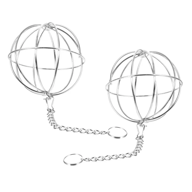 2 Db Lógó Etető Golyó Háziállat -Adagoló Csirke Rozsdamentes Acél Guinea Játékok Alakja A Baromfi Madarak Puet - Image 4